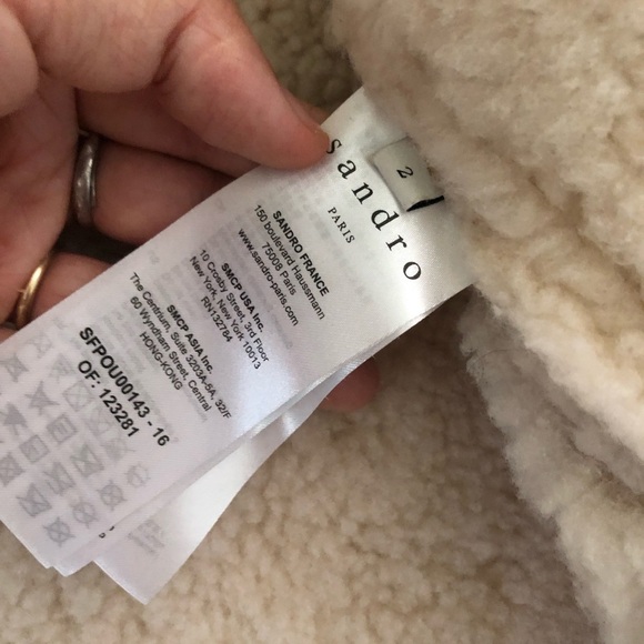 Sandro shearling jacket size 2 - Picture 6 of 9
